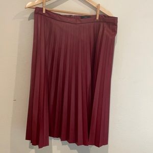 JCREW faux leather pleated skirt
